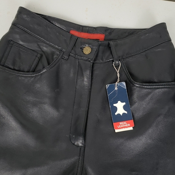 Marco Denim - Leather High Waist Jeans